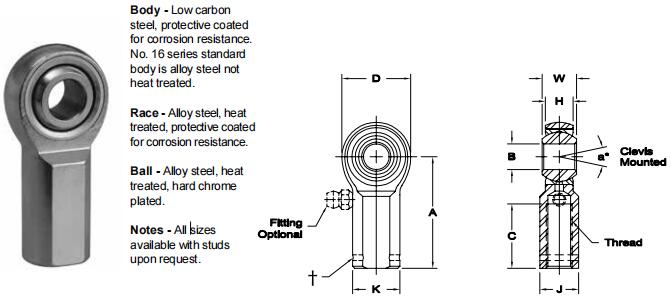 AURORAKG-7關節(jié)軸承圖紙