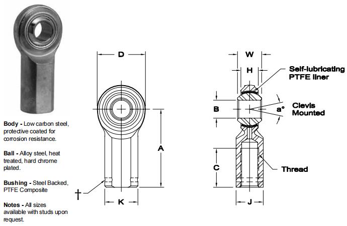 AURORAVCW-8關(guān)節(jié)軸承圖紙